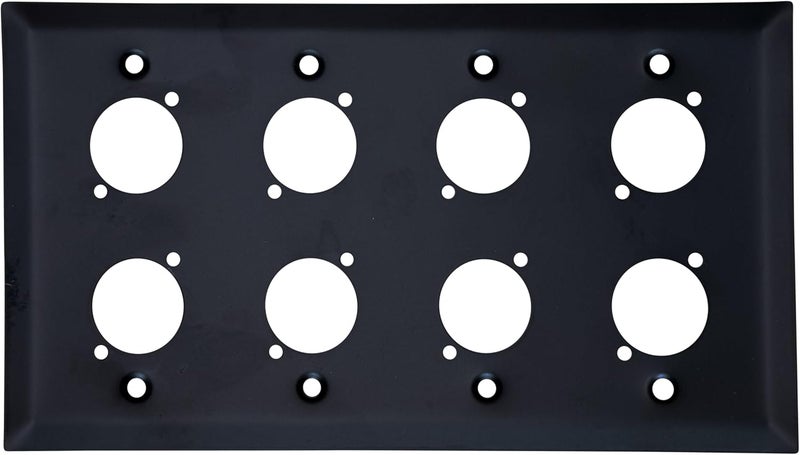 DIYTECH XLR Wall Plate Blank, Panel Combo - Perfect for Professional Audio Setups in Studios, Theaters, and Conference Rooms - Easy to Install and Durable Design (8 Port Black) - Image 4